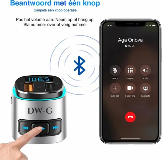 DW-G Bluetooth FM Transmitter - Auto Lader - Carkit - Handsfree - MP3 - USB - SD Kaart - Snel Lader - Bluetooth Audio Receiver 5 DW-G Bluetooth FM Transmitter - Auto Lader - Carkit - Handsfree - MP3 - USB - SD Kaart - Snel Lader - Bluetooth Audio Receiver - Afbeelding 3