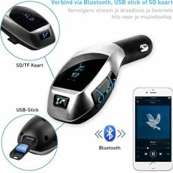 SKM Bluetooth FM Transmitter MP3 X5 Carkit Bluetooth Adapter / Draadloze Bluetooth Handsfree Transmitter Carkit / USB Autolader / Handsfree Carkits / Muziek / Audio / Radio / TF SD Kaart / USB Flash Drive / Draadloze Carkit -AZDome store 550x544 10