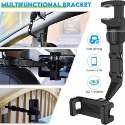 Merkloos Kacsoo Autodashboard Telefoonhouder, Auto Achteruitkijkspiegelbevestiging Met 360 ? Roterende Veerclip Voor Smartphones Met Een Breedte Van 5-10 Cm - Grijs -AZDome store 550x544 11