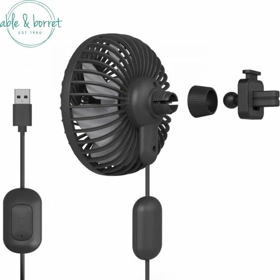 Merkloos Ventilator - Dashboard Ventilator - Mini Ventilator Usb - 360? Kantelbaar - Able & Borret 5 Merkloos Ventilator - Dashboard Ventilator - Mini Ventilator Usb - 360? Kantelbaar - Able & Borret - Afbeelding 3