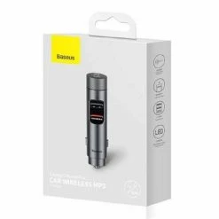 Baseus Energy Column Pro Auto Draadloze MP3-oplader, Bluetooth 5.0, 2xUSB, 30W (grijs) CDNL000014 -AZDome store 550x550 12