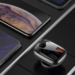 Baseus Voor Auto Bluetooth 5.0 FM Transmitter - Micro SD - Carkit Auto + Oplader (USB-C & Quick Charge 3.0) - Handsfree Bellen & Audio Afspelen - Aux - LED Licht CCTM-B01 -AZDome store 550x550 120