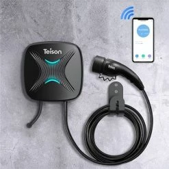 Merkloos Teison Smartcharger Compact | Laadpaal Wallbox EV Charger 22 KW | Fase 3 - 32A | Type 2 Stekker | APP IOS Android