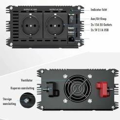 Edecoa 12V-230V Zuivere Sinus Omvormer - 1500W/3000W + Controller | 2x USB Poorten 14 Edecoa 12V-230V Zuivere Sinus Omvormer - 1500W/3000W + Controller | 2x USB Poorten -AZDome store 550x550 25