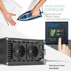 Edecoa 12V-230V Zuivere Sinus Omvormer - 2500W/5000W + Controller | 2x USB Poorten -AZDome store 550x550 253