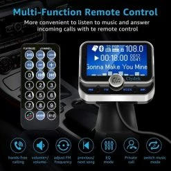 Merkloos Bluetooth FM-zender Voor Auto, Bluetooth 5.0 Draadloze Auto-audioadapter Met QC3.0 & 5V/2.4A Dual Charging Port, Eenvoudig Te Bevestigen Aan Luchtventilator, Handsfree Car Kit, Muziekspeler (met Afstandsbediening)