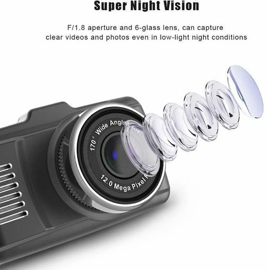 TechU? Dashcam Dual Camera ? M18 ? 3 Inch Full HD Scherm ? Nachtvisie ? Looprecording ? Bewegingssensor ? G-sensor ? Parkeermonitor ? Incl. Achteruitrijcamera - Voor Auto 5 TechU? Dashcam Dual Camera ? M18 ? 3 Inch Full HD Scherm ? Nachtvisie ? Looprecording ? Bewegingssensor ? G-sensor ? Parkeermonitor ? Incl. Achteruitrijcamera - Voor Auto - Afbeelding 3