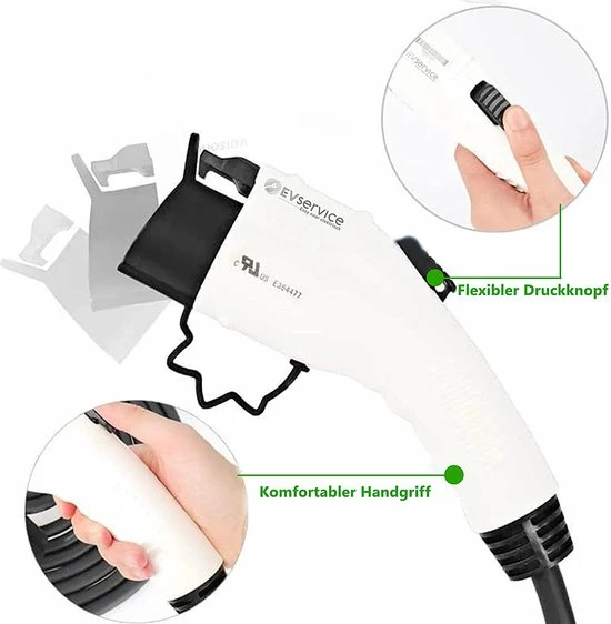 EVservice Elektrische Auto Type 1 Laadkabel Spiral Mode 3 EV Snellaadkabel Voor Elektrische Voertuigen EV En PHEV 3,7 KW Tot 7,4KW Voor Elektrische Voertuigen (1 Fase 16A 3,7KW - 5M) 4 EVservice Elektrische Auto Type 1 Laadkabel Spiral Mode 3 EV Snellaadkabel Voor Elektrische Voertuigen EV En PHEV 3,7 KW Tot 7,4KW Voor Elektrische Voertuigen (1 Fase 16A 3,7KW - 5M) - Afbeelding 2