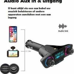 Lakro Multifunctionele Autolader Kit - FM-transmitter & Aux ? Dual USB Oplader 2.1A - Micro SD Kaart - Bluetooth Fm Transmitter - Handsfree - Audio-mp3-speler Met Matrix LED-scherm ? Bluetooth 4.0 + EDR & A2DP ? Zwart -AZDome store 550x572