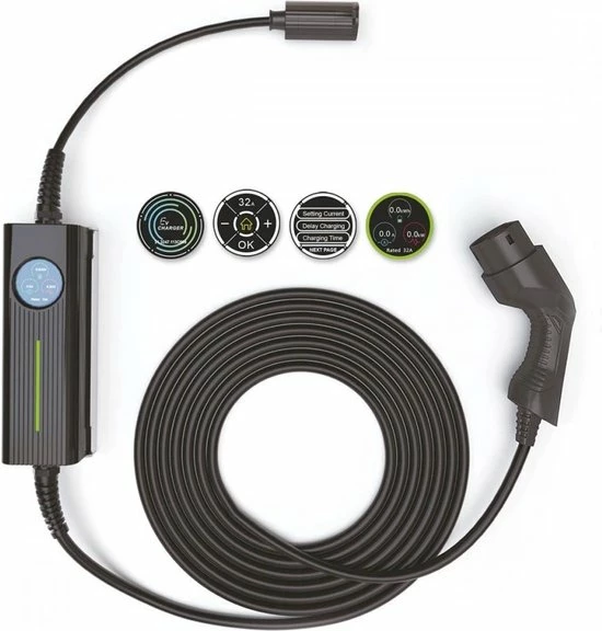 EM2GO EM016ACCAD AC Draagbare Laadstation - Type2 - 230/400V - 16A - IP66 - 6m - Zwart 3 EM2GO EM016ACCAD AC Draagbare Laadstation - Type2 - 230/400V - 16A - IP66 - 6m - Zwart