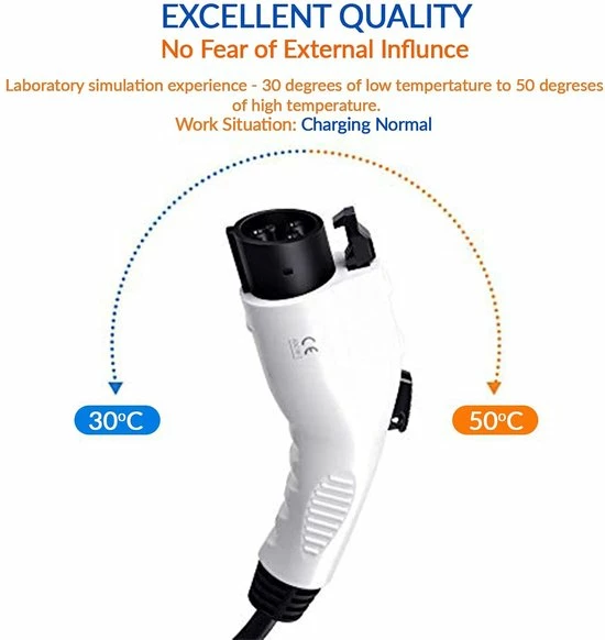 EVservice Elektrische Auto Type 1 Laadkabel Spiral Mode 3 EV Snellaadkabel Voor Elektrische Voertuigen EV En PHEV 3,7 KW Tot 7,4KW Voor Elektrische Voertuigen (1 Fase 16A 3,7KW - 5M) 5 EVservice Elektrische Auto Type 1 Laadkabel Spiral Mode 3 EV Snellaadkabel Voor Elektrische Voertuigen EV En PHEV 3,7 KW Tot 7,4KW Voor Elektrische Voertuigen (1 Fase 16A 3,7KW - 5M) - Afbeelding 3