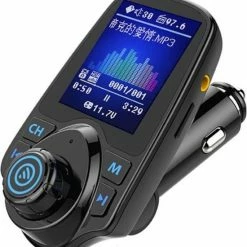 DrPhone BC7 PRO ? 5 In 1 Universele Draadloze Bluetooth Handsfree-carkit Met FM Transmitter/ AUX Ingang/ Micro SD Kaart / USB-Stick (MP3/WMA Bestanden) & Dubbele USB 2.1A Poorten Geschikt Om Uw Smartphone Op Te Laden ? Zwart