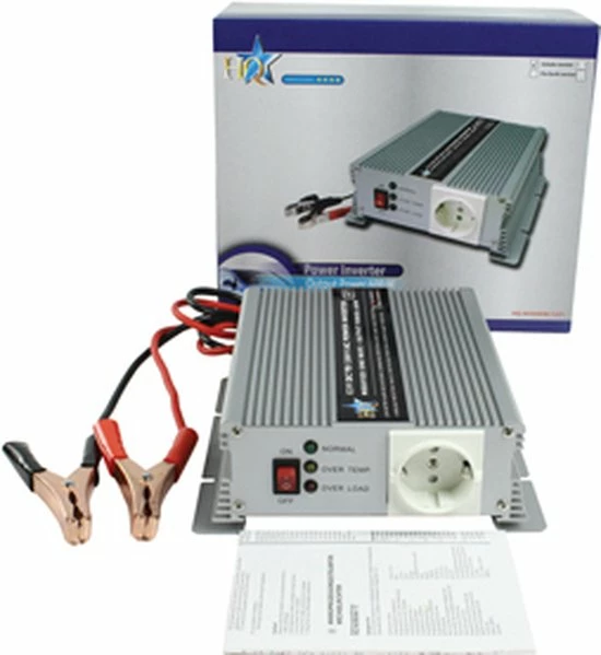 Hq Inv600w/12 Omvormer 12 - 230 V 600 W 4 Hq Inv600w/12 Omvormer 12 - 230 V 600 W - Afbeelding 2