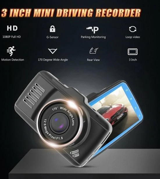 TechU? Dashcam Dual Camera ? M18 ? 3 Inch Full HD Scherm ? Nachtvisie ? Looprecording ? Bewegingssensor ? G-sensor ? Parkeermonitor ? Incl. Achteruitrijcamera - Voor Auto 8 TechU? Dashcam Dual Camera ? M18 ? 3 Inch Full HD Scherm ? Nachtvisie ? Looprecording ? Bewegingssensor ? G-sensor ? Parkeermonitor ? Incl. Achteruitrijcamera - Voor Auto - Afbeelding 6
