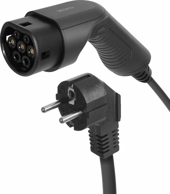DELTACO EV-1227 E-Charge Kabel - Type 2 Naar Schuko - 1-fase - 1.8KW - 5.5m - Zwart 4 DELTACO EV-1227 E-Charge Kabel - Type 2 Naar Schuko - 1-fase - 1.8KW - 5.5m - Zwart - Afbeelding 2
