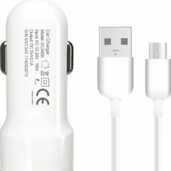 Soultech Dual USB Car Charger & Cable Type-C White