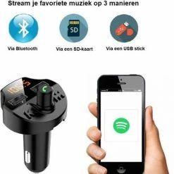 TibaGoods Auto FM Transmitter - Bluetooth - Handsfree Bellen - USB - Carkit - Audio Receiver - Oplaadfunctie - Auto Accessoires -AZDome store 550x665