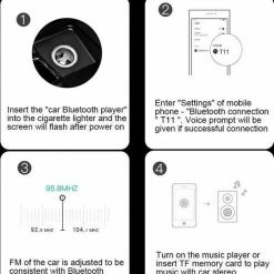 Opline FM Transmitter Bluetooth Draadloze Carkit / MP3 Speler Mobiel / Handsfree Bellen In De Auto / AUX Input / Lader / USB Flash Drive / Muziek / Audio / Radio / TF Kaart / Carkit Adapter -AZDome store 550x671
