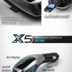 FM Transmitter Auto Bluetooth - X5 Look - USB En AUX Mogelijk - Bestseller- FM Transmitter - Handsfree Bellen In De Auto - Alternatief Caliber Transmitter -AZDome store 550x704 6