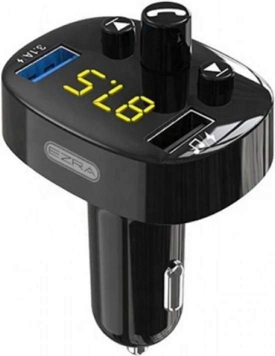 Ezra FM Transmitter Bluetooth - Autolader - Draadloze Carkit - - 2x Fastcharger USB Poort - USB-C Poort - Handsfree Bellen - Voor Alle Telefoons - FM Transmitter Auto - Bluetooth 5.0 3 Ezra FM Transmitter Bluetooth - Autolader - Draadloze Carkit - - 2x Fastcharger USB Poort - USB-C Poort - Handsfree Bellen - Voor Alle Telefoons - FM Transmitter Auto - Bluetooth 5.0