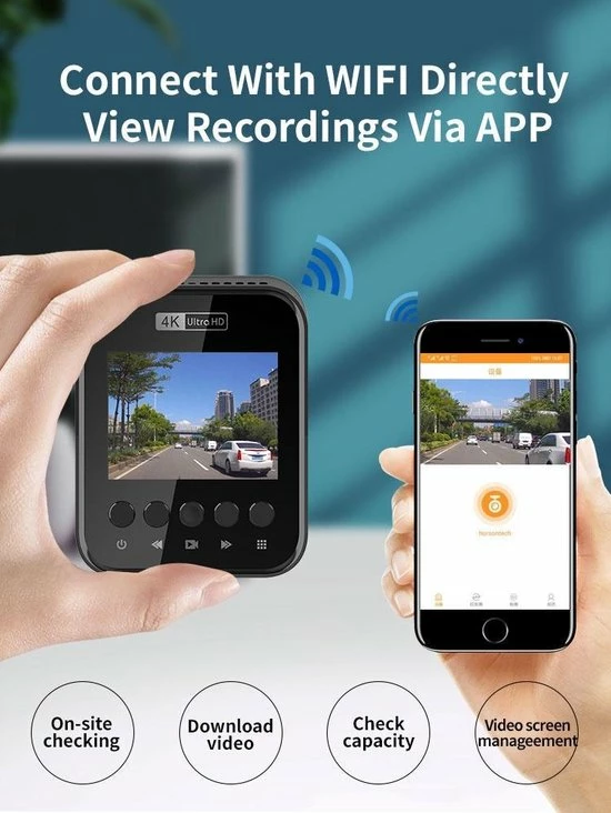 Allcam T810 4K Ultra HD 2CH Dual Wifi GPS Dashcam Voor Auto 4 Allcam T810 4K Ultra HD 2CH Dual Wifi GPS Dashcam Voor Auto - Afbeelding 2