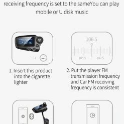 DrPhone BC19 – FM Transmitter - LCD Scherm - Handsfree - 12/24V – Bluetooth 5.0 - Carkit – USB + Micro SD & Aux – Qualcomm 3.0/ 2,4 A Lader - Zwart -AZDome store 550x808