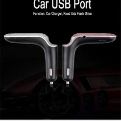 Opline Bluetooth Carkit MP3-speler FM Transmitter Zender Draadloze Radio - Adapter USB-oplader Voor Smartphone / IPhone / IPod / Samsung - Goud -AZDome store 550x817 2