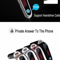 Opline Bluetooth Carkit MP3-speler FM Transmitter Zender Draadloze Radio - Adapter USB-oplader Voor Smartphone / IPhone / IPod / Samsung - Goud -AZDome store 550x821 1